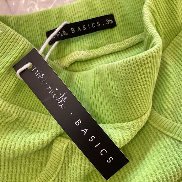 NWT. Baby Size 3 Mos Lime Green Waffle Shorts - Picture 3 of 7